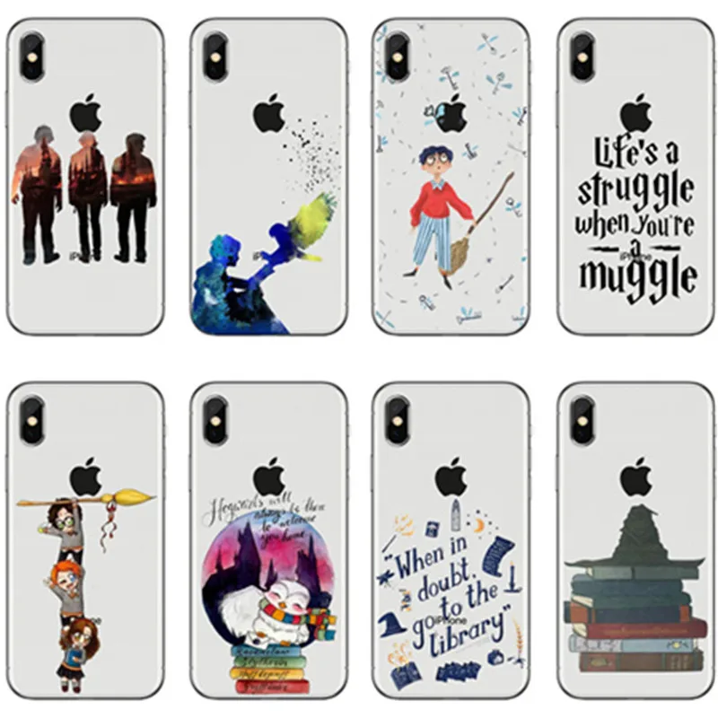

Interesting Cartoon Harry Potter Bitch Deer Watercolor Art Soft Clear TPU Phone Case For iPhone X 8 8Plus 6SPlus 5S SE Case