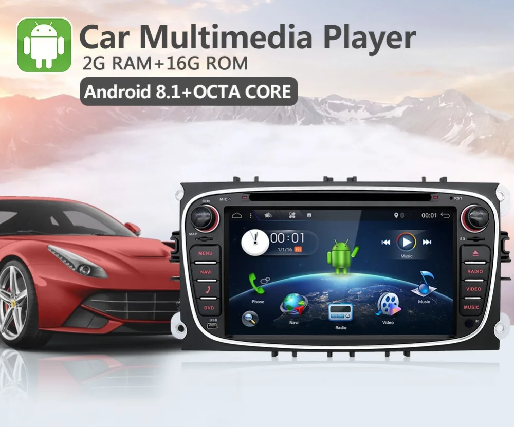 Bosion 2 din android 8,1 octa 8 ядер автомобильный dvd-плеер gps для Ford focus Mondeo S-max smax Kuga c-max радио головное устройство canbus wifi