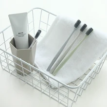 4 шт./компл. мягкая гигиена полости рта пшеничной соломы ручка уголь Зубная щётка сплошной Цвет Портативный пара Зубная щётка es