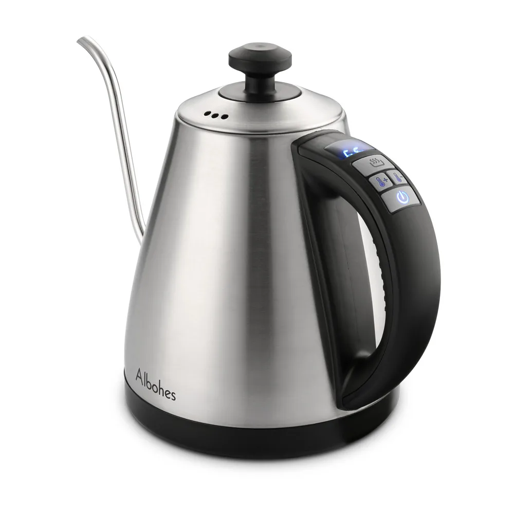 ALBOHES 1L 304 Stainless Steel Electric Kettle Gooseneck Water Kettle