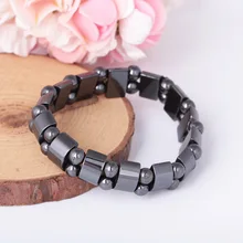 Натуральный камень Магнитный гематит здоровье браслет для женщин мужчин черный магнетит Малахит мощность Кристалл Целительный браслет