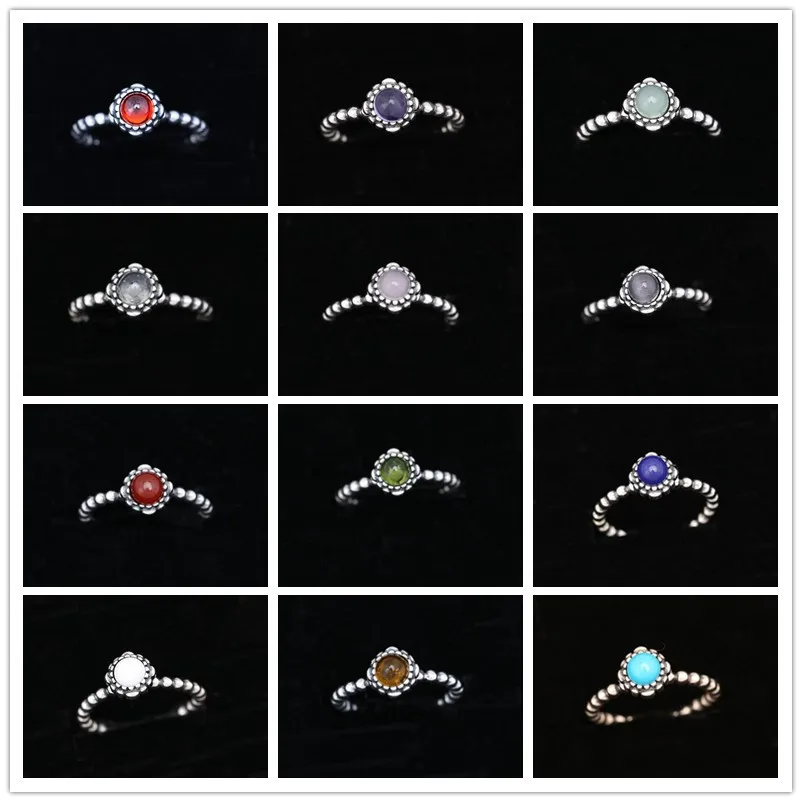 100% 925 Sterling Silver Citrine March Birthday Blooms Rings For Women Ring Finger Famous Original Jewelry Making | Украшения и