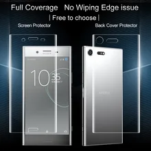 2 Pcs Emballage IMAK 3D Courbe Pleine Couverture Avant + Retour Hydrogel doux Protecteur D’écran Pour Sony Xperia XZ Prime E5563 5.5 pouce