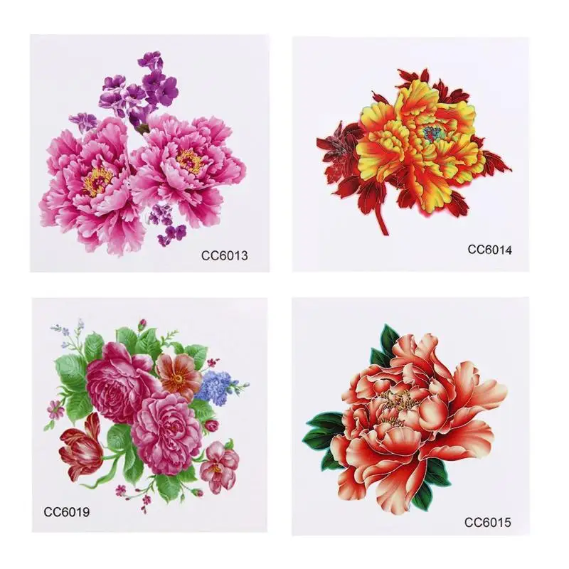 

Girls Waterproof Fake Flower Temporary Tattoos Sticker Body Art Make Up Tools High Fidelity without Damaging the Skin 6*6cm