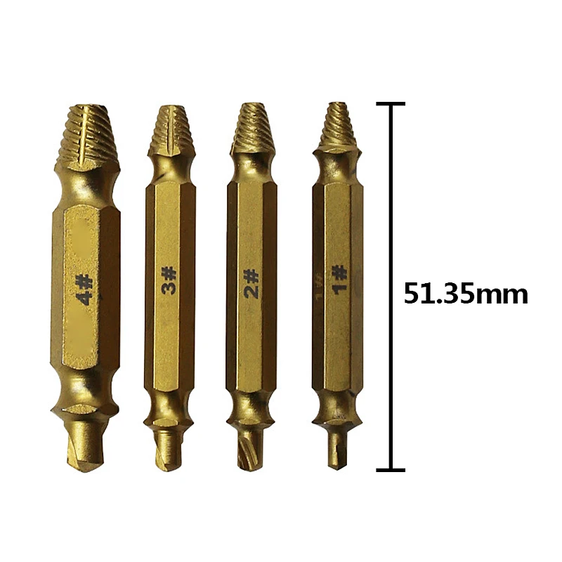 4 шт. Винт экстрактор сверла высокоскоростной стальной инструмент для удаления поврежденных винтов набор