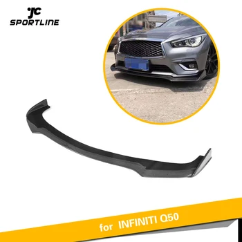 

For Q50 Carbon Fiber Car Front Bumper Lip Spoiler Splitters for Infiniti Q50 2018 Base Sedan 4 Door Carbon Fiber