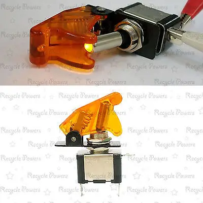 1 Amber LED yellow Missile Style Toggle Flick Switch 12V 20A ON/OFF Car Boat | Обустройство дома