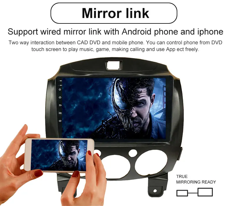 Sale Aotsr Android 8.0 Car DVD Player Autoradio GPS Navigation for Mazda 2 9 inch IPS Screen Mirror-link Bluetooth no DVD 2 din radio 11