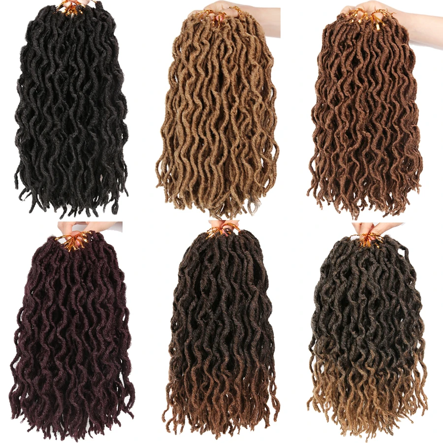 AliLeader 12 &quot18&quot Nu Locs крючком волосы кудрявые черный коричневый 99j синтетические