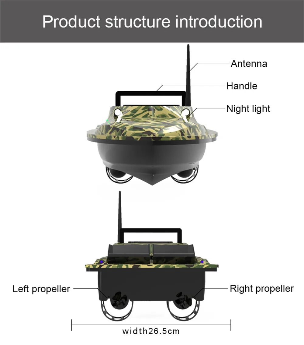 Flytec V007 RC лодка интеллектуальная 500 м управление рыболовный искатель приманка дистанционное управление лодка высокая скорость 4,8 км/ч двойной мотор 54 см