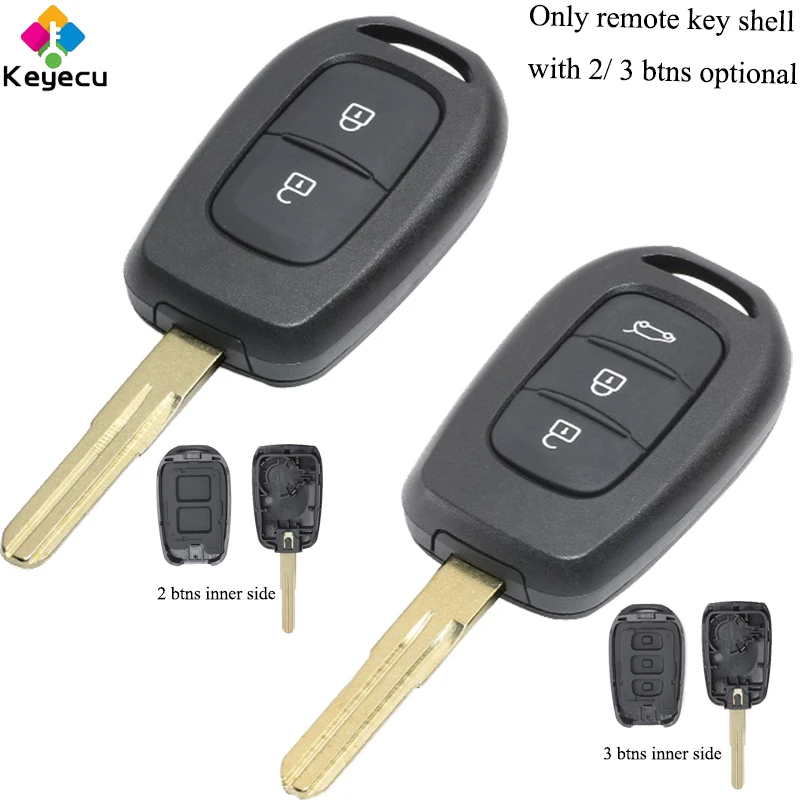 KEYECU Сменный Чехол для дистанционного ключа 2/3 кнопки и лезвие Fob Renault Duster Trafic Clio 4