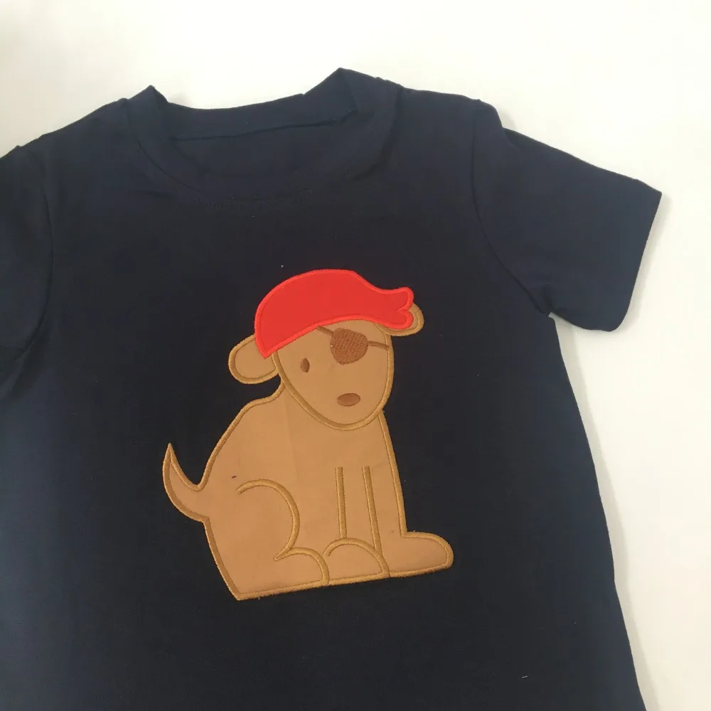 Puresun Super Cute Baby Boy Summer Clothes Cute Embroidery Naby Blue T-shirt With Red Shorts Set Baby Summer Boutique Clothing