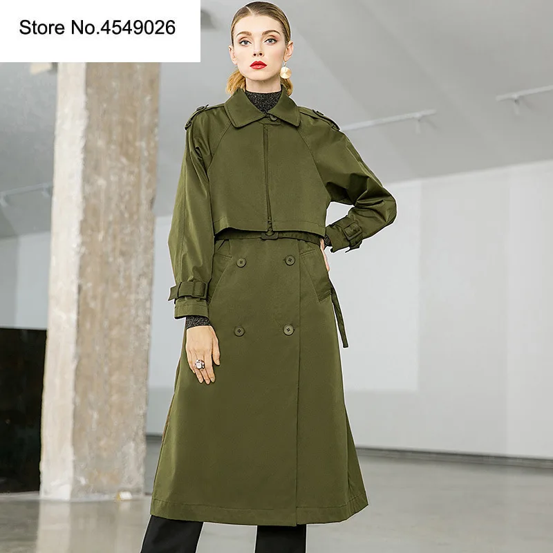 Army Fit Chaud Coupe Genou Green Slim Long Frais Design Marque Longueur Pkhc655 Tranchée vent Femmes Automne Kamiying Trench Mode zOTqwtx
