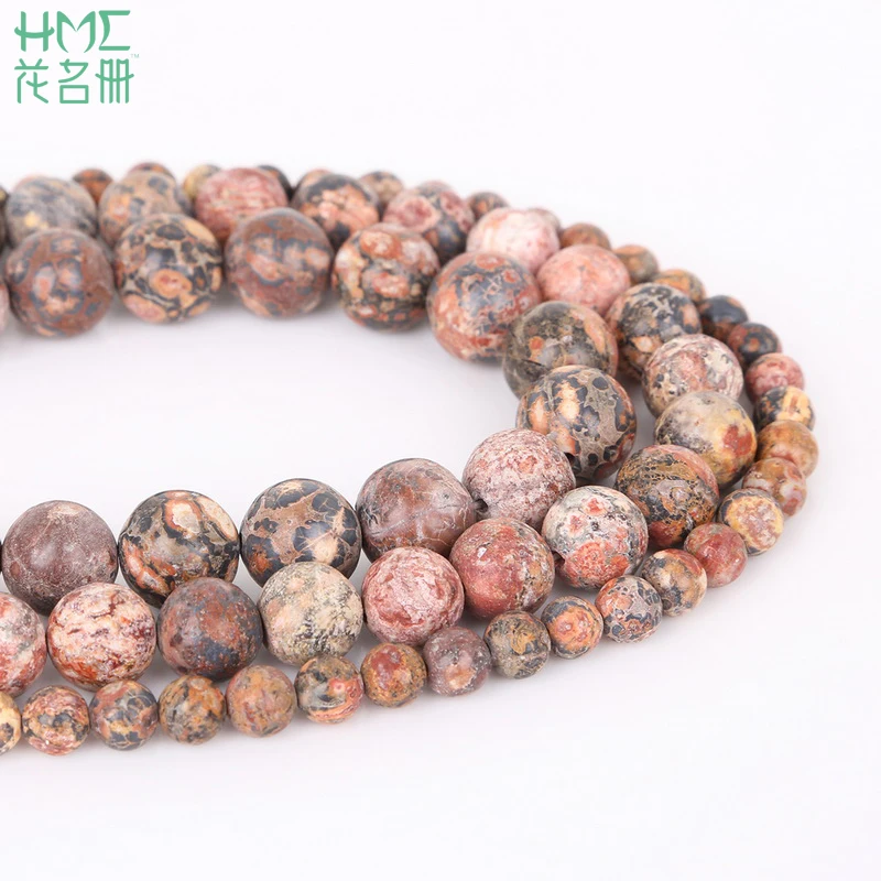 

New Arrival 4-12mm natural red leopard Round Shape for DIY Bracelet Necklace Jewelry Making
