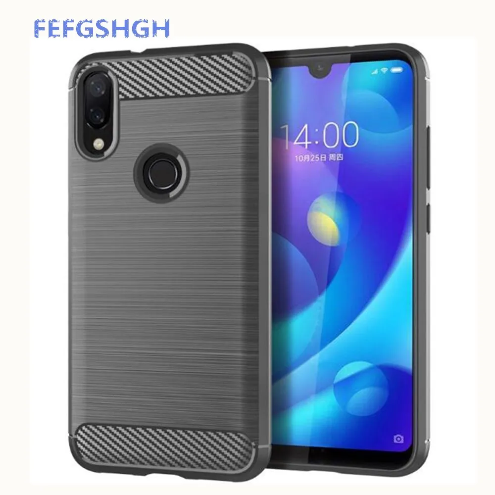Чехол из углеродного волокна для Xiaomi Redmi Note 7 резиновый силиконовый чехол