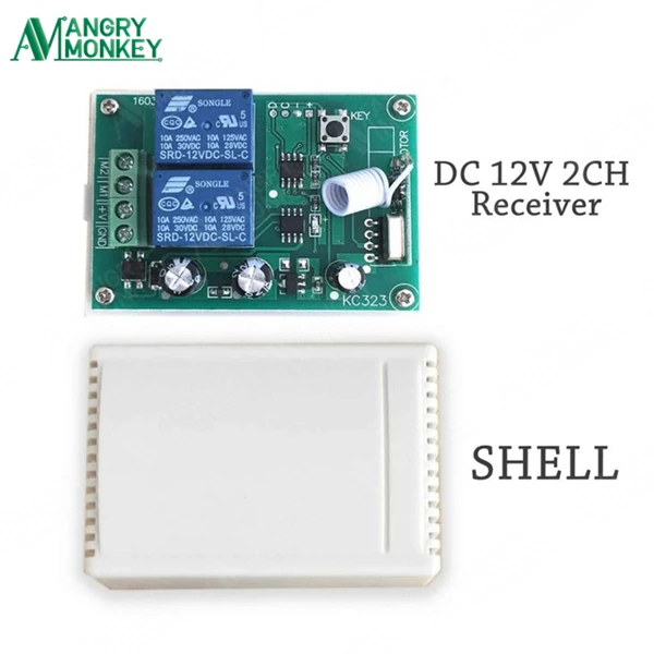 ANGRYMONKEY 433 МГц беспроводной РЧ-Переключатель DC12V релейный приемник беспроводной пульт дистанционного управления для двигателя постоянного тока вперед и назад контроллер