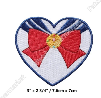 

Sailor Moon Diamond bow logo Embroidered Patches Japanese Anime Iron On Movie halloween cosplay costume school backpack deco