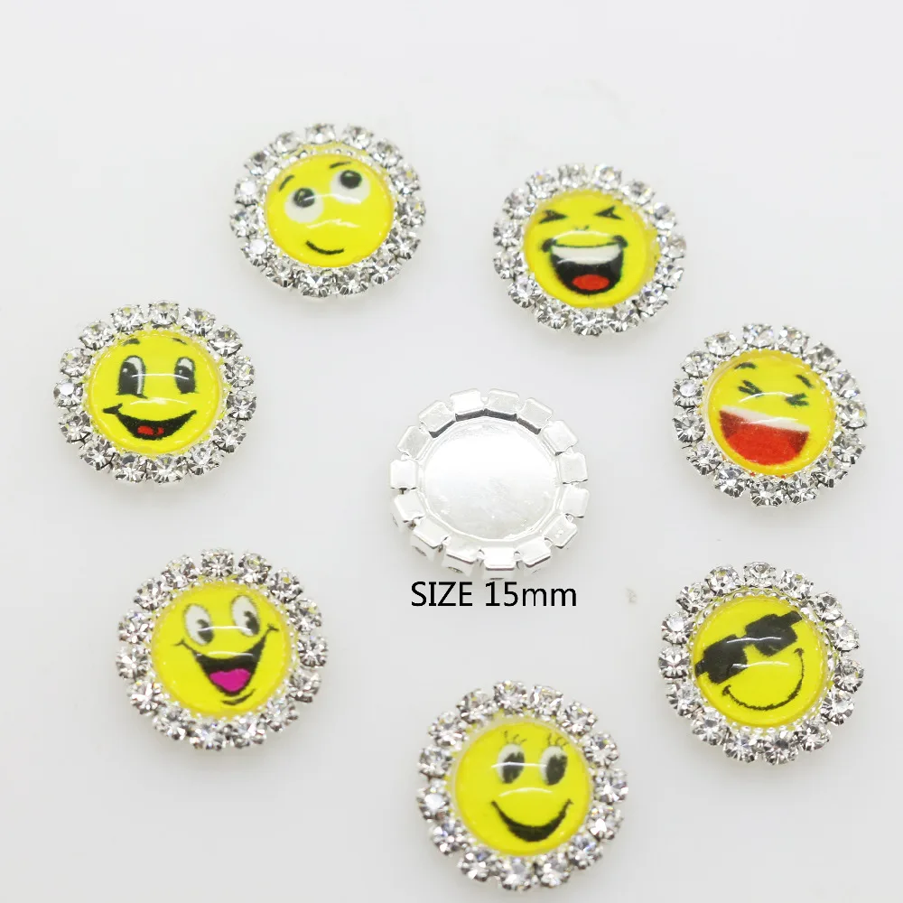 10 шт./лот 15 мм круглый улыбающееся лицо пуговицы Facebook интернет DIY детей творческие наклейки кнопка печати изысканный узор