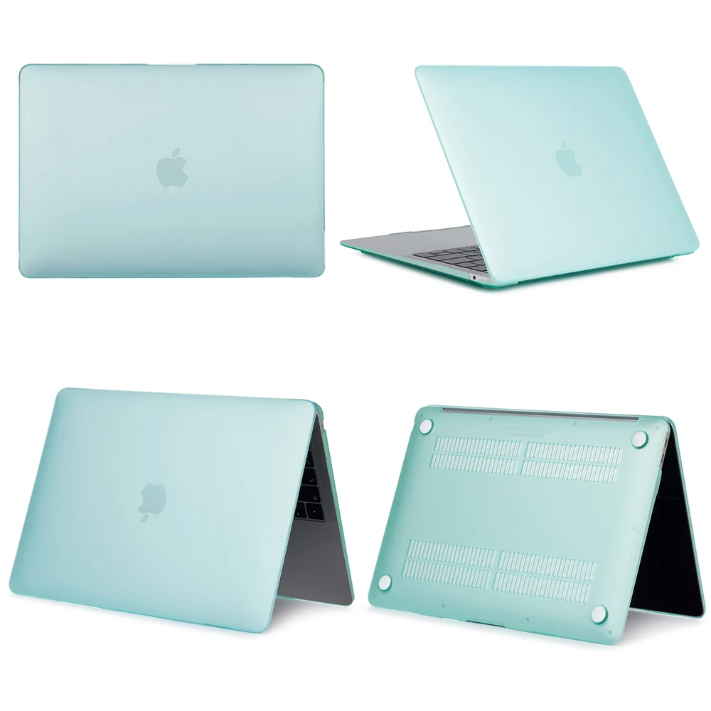 Жесткий Чехол для ноутбука Macbook Air Pro retina 11 12 13 15 сенсорный экран для Macbook New Air 13 A1932+ чехол для клавиатуры - Цвет: Matte Green