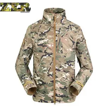 

Autumn Mens Military Camouflage Fleece Jacket Army Tactical Clothing Multicam Male Camo Windbreaker Outerwear fleece lining Coat