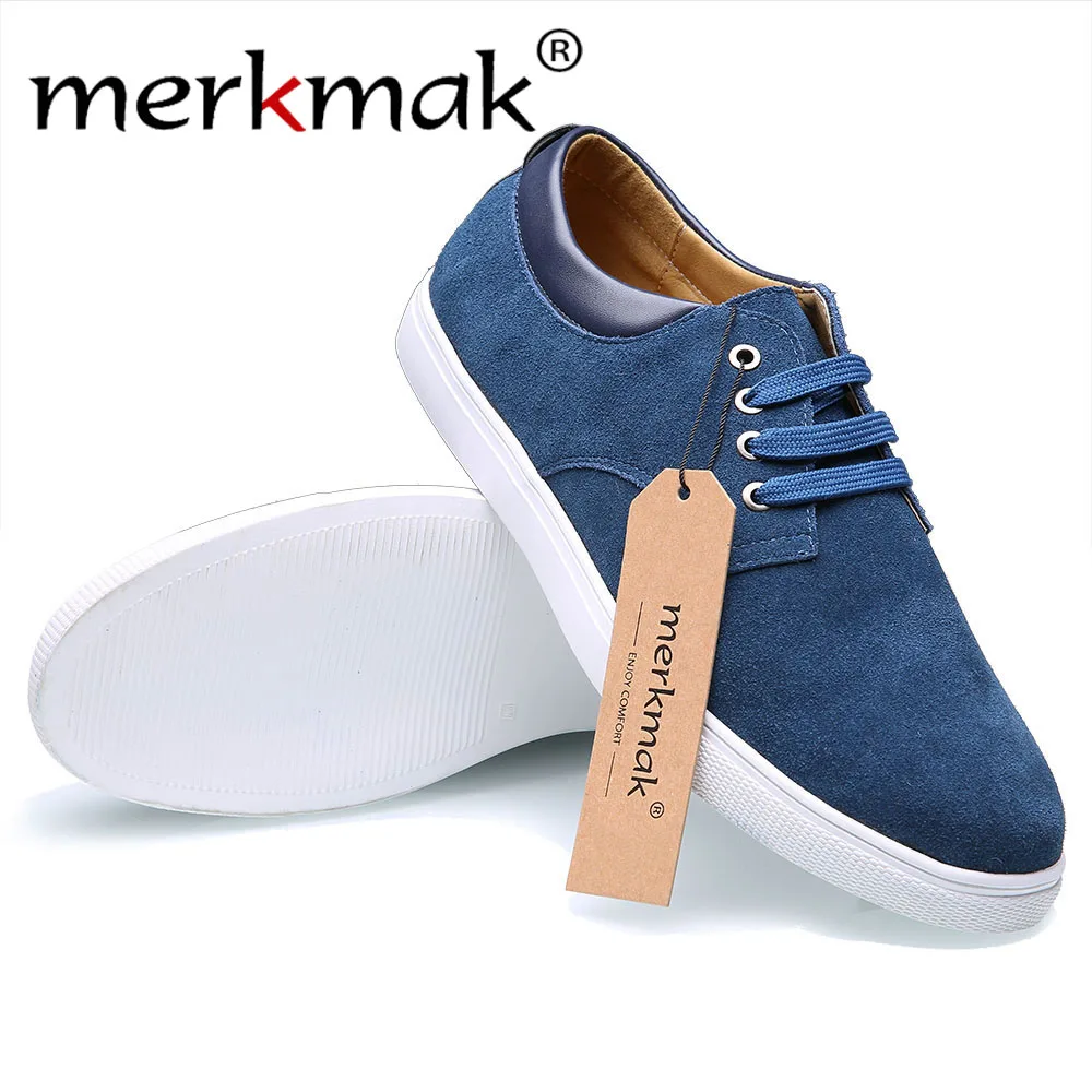 Merkmak/Мужская обувь в британском стиле; модная повседневная замшевая обувь; обувь на плоской подошве; деловые кроссовки; большие размеры 38-49; Прямая поставка