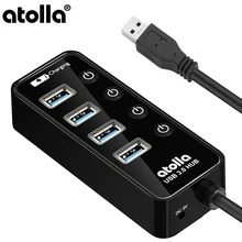 atolla USB Hub 4-Port SuperSpeed USB 3.0 Hub Powered USB Splitter with 1 USB Charging Port On Off Switch with AC Power Adapter atolla USB Hub 4-Port SuperSpeed USB 3.0 Hub Powered USB Splitter with 1 USB Charging Port On Off Switch with AC Power Adapter