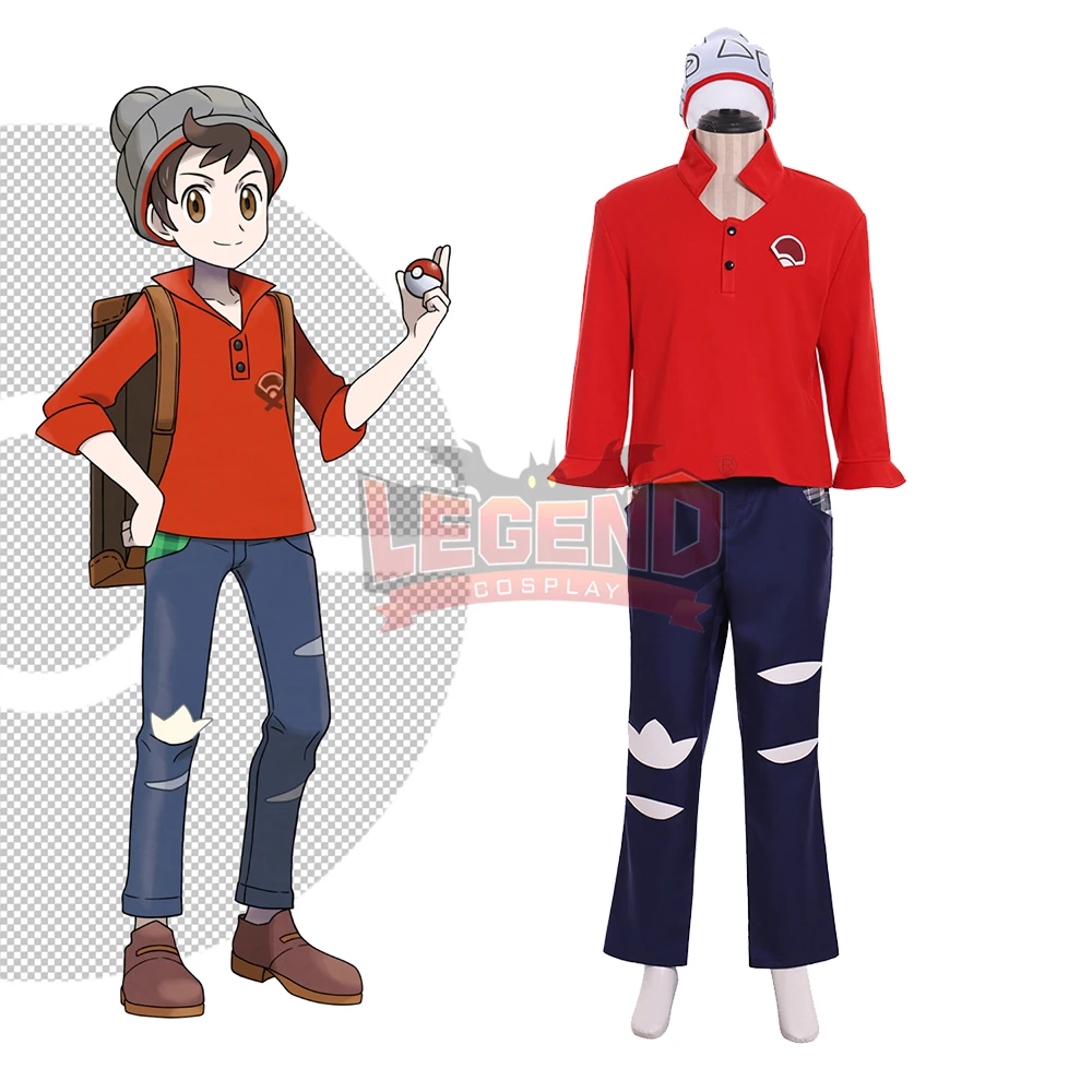 Pokemon Sword and Shield Cosplay Male Trainer Costume Cosplay Costume custom made Halloween costume