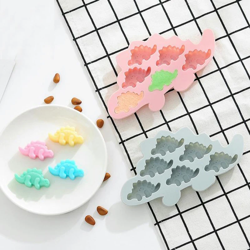 

1 Pcs Cute Cartoon Dinosaur Silicone Mold 6 Grid 3D DIY Candy Sugar Craft Fondant Mold Cake Decorating Tools Baking Cookie Tray
