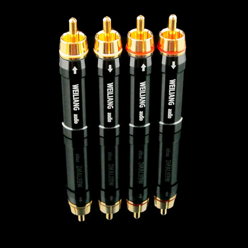 

4 piece weiliang audio RCA plug Audio connector plug Gold plating For audiophile diy audio cable free shipping