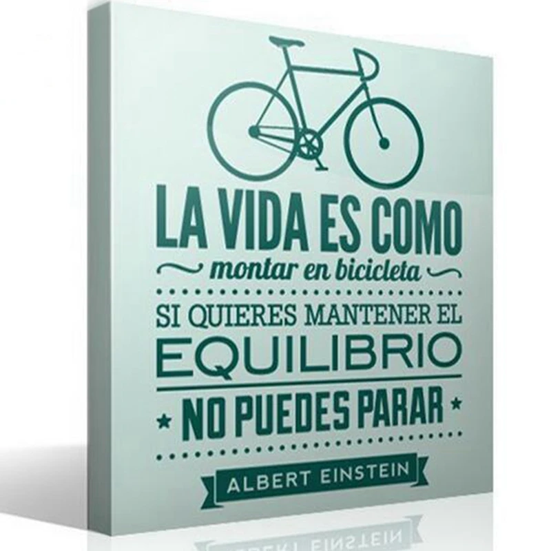 Vinilos decorativos de bicicletas украшение для дома-жизнь как езда на велосипеде испанская виниловая наклейка на стену Espana