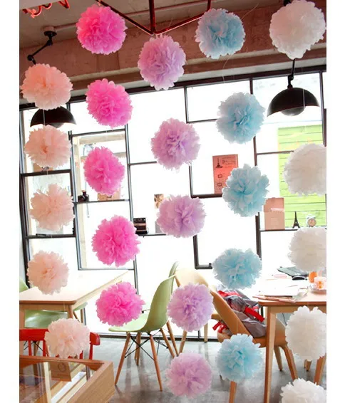 15 см (6 дюймов) папиросная бумага Pom Poms цветы шар Новогодние украшения день