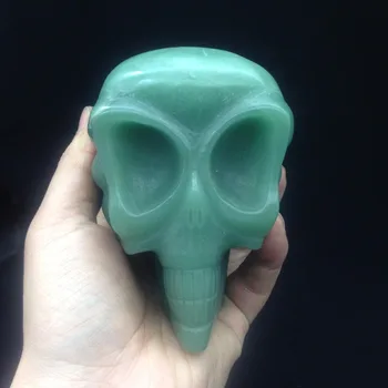 

TT376(960g) Amazing Special Alien Green Aventurine Skull Reiki Crystal Skull Home Decoration Hot Sale