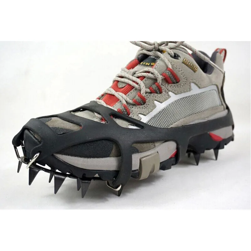 online Ao ar livre Escalada Raquetes Crampons Antiderrapante Passeio de Inverno 18 Dentes de Gelo vara de Pesca de Aço Manganês Propés Deslizamento