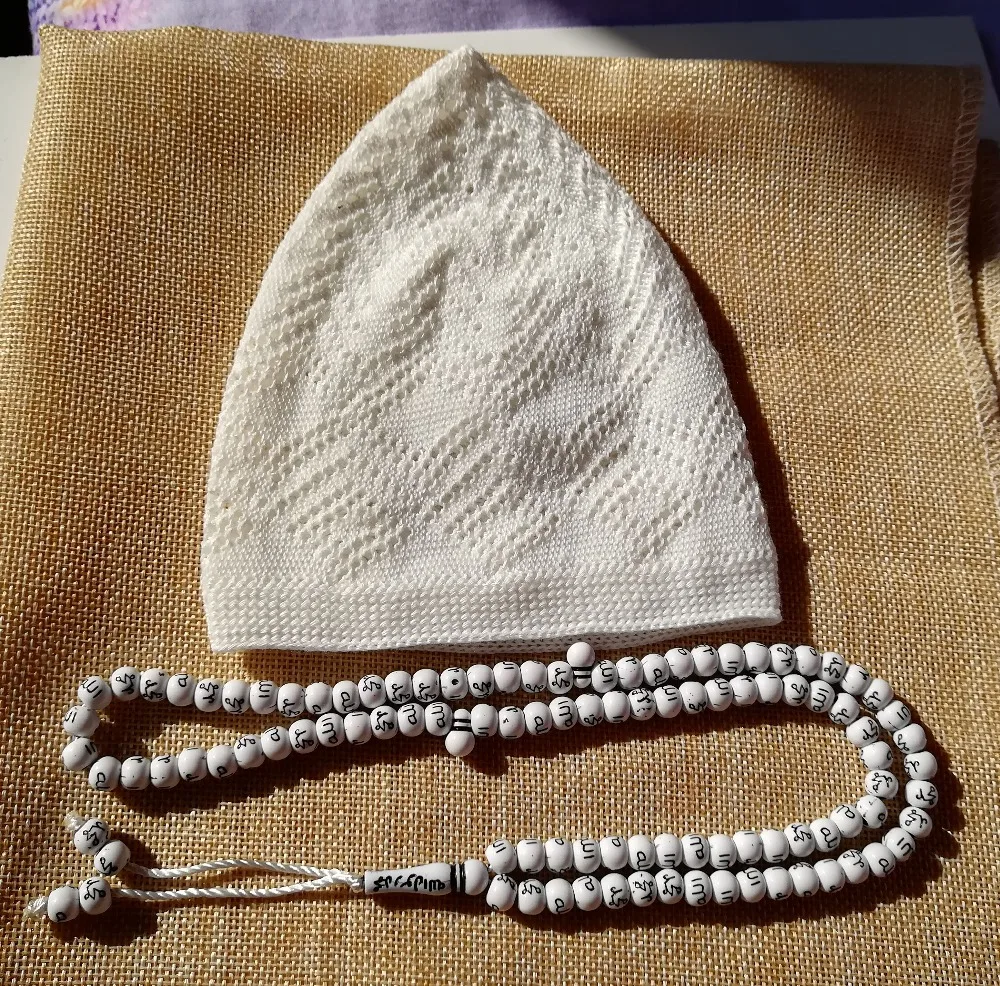 Мусульманские мужские молитвенные шапки 2 шт./лот и облегающая шапка tasbih masbaha
