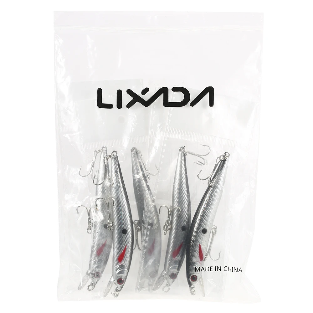 Lixada 5 шт. набор наживки для рыбалки дайвинга Minnow 8 6 г 97 мм 0 3 1 2 м искусственная