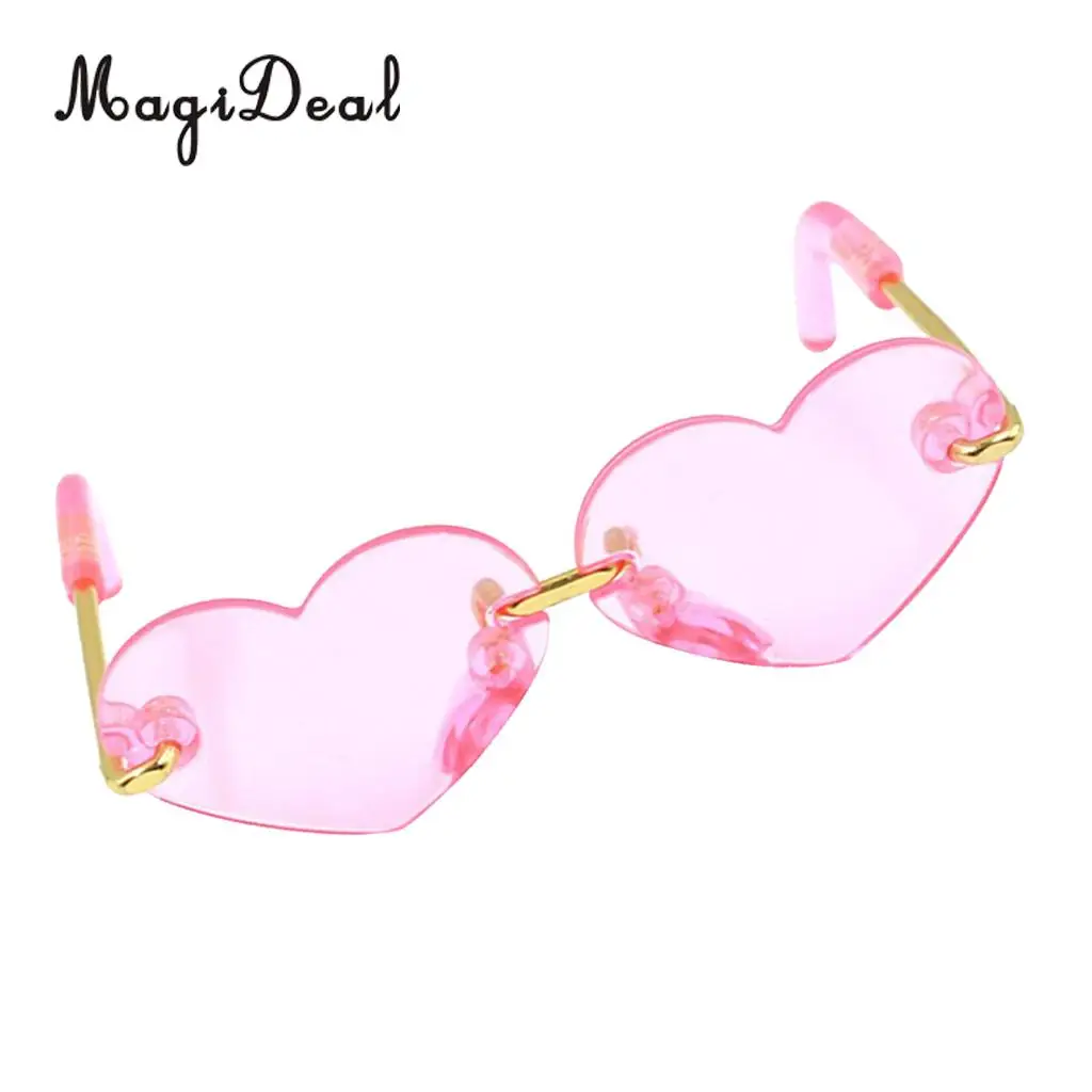 Handcrafted Lens Glasses Eyewear Heart-shaped Sunglasses For Blythe for Pullip Dolls Dress Up