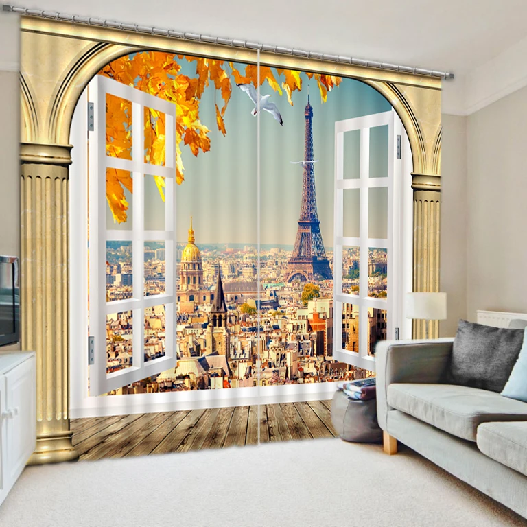 

Eiffel Tower Photo Print 3d window curtains