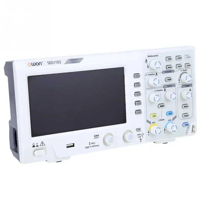 

OWON SDS1102 Oscilloscope 2-Channel Digital Oscilloscopes 100MHZ Bandwidth 1GS/s High Accuracy Oscilloscope