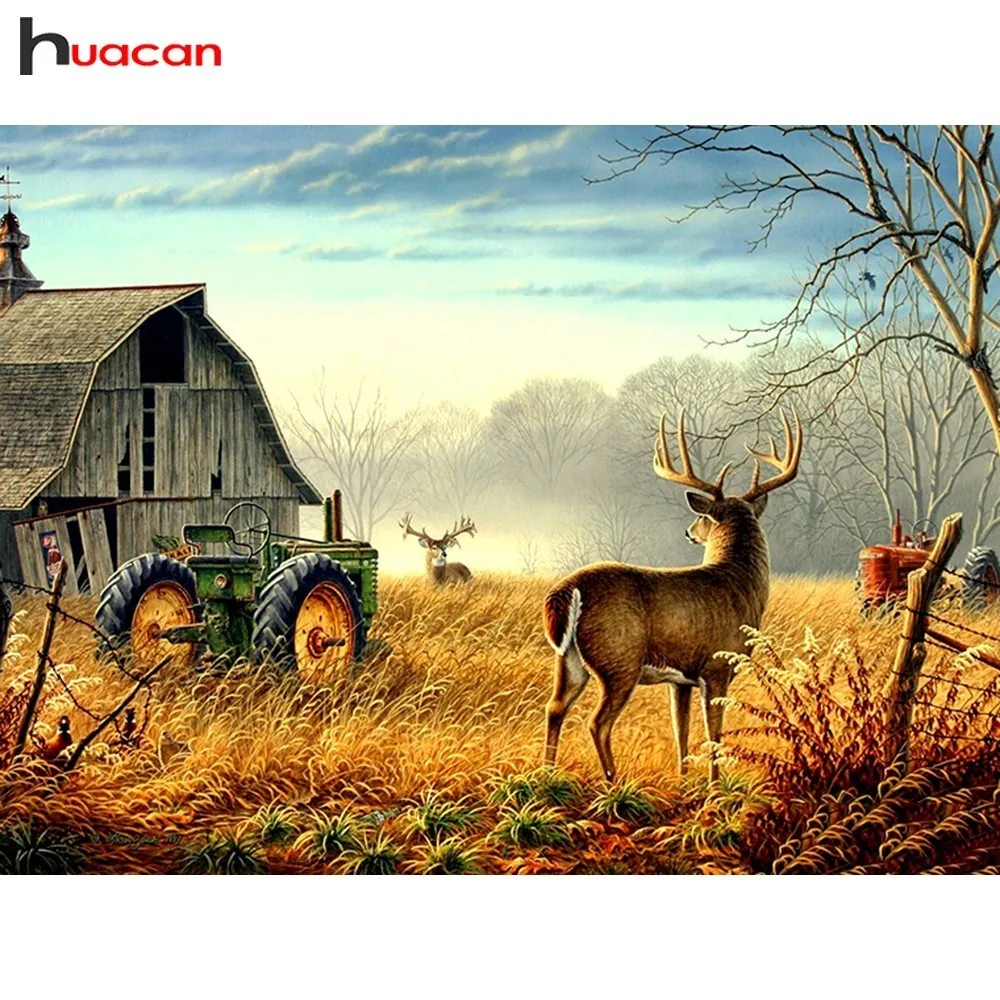 

HUACAN Diamond Mosaic Deers 5D DIY Diamond Painting Animals Full Square Decoration Home Picture Of Rhinestone Diamond Embroidery