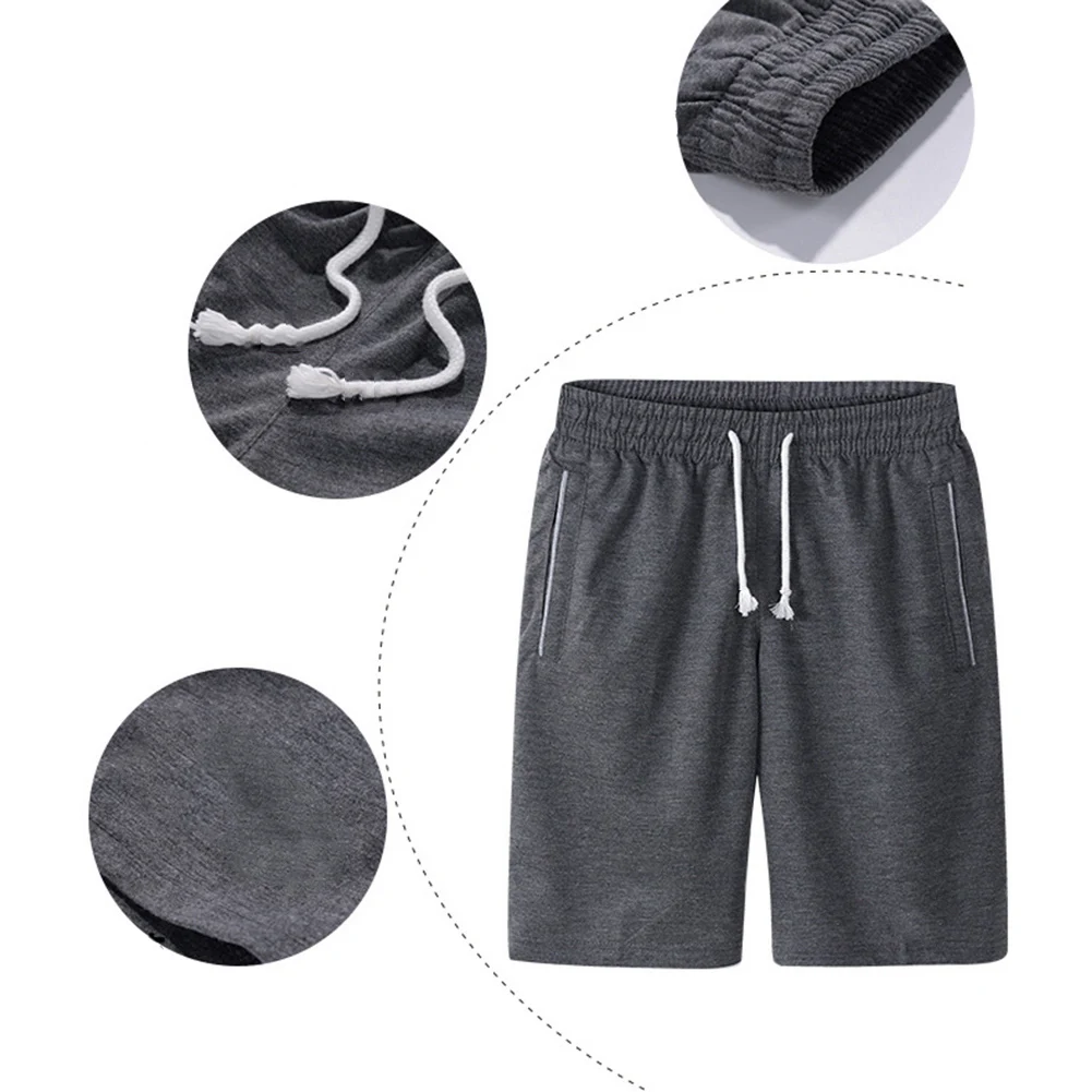 Sports Jogging Men Plus Size Solid Color Drawstring Shorts Fitness Fifth Pants Sports Jogging Men Plus Size Solid Color Drawstring Shorts Fitness Fifth Pants