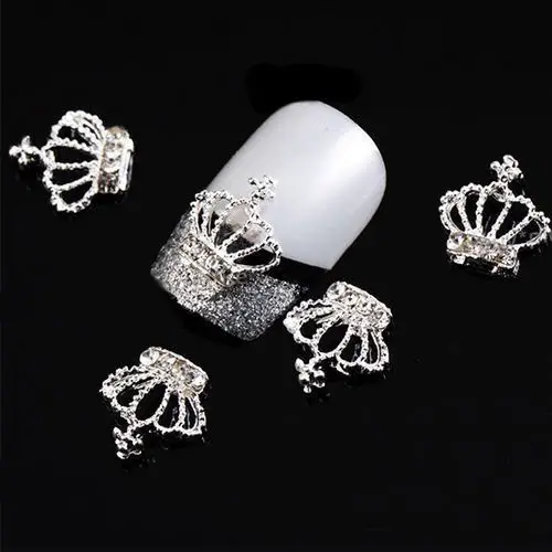 

10X 3D Chic Rhinestones Crown Nail Art Tips Glitters Beads DIY Decorations