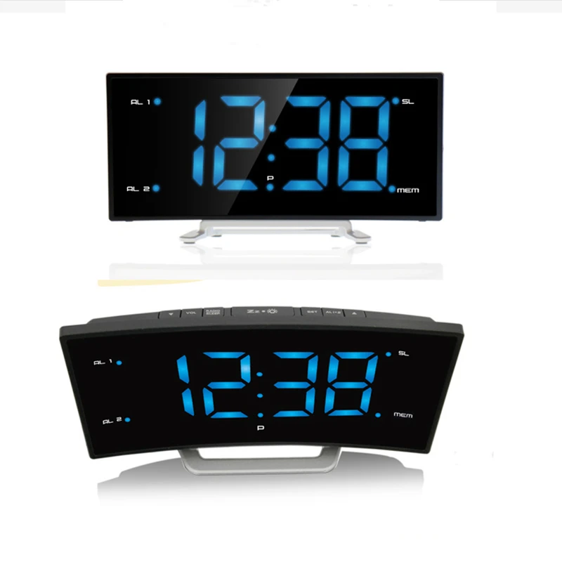 Новинка! Arc светодиодный цифровой будильник настольные электронные радио часы персональный прикроватный ночной светильник повтор часы светодиодный светящиеся часы