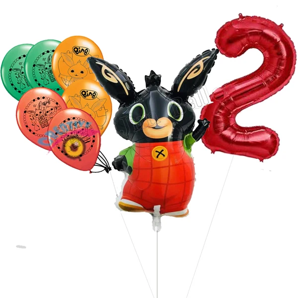 Bing Bunny Sula Elephant Balloon мультфильм кролик воздушный шар в форме животного игрушки для детей 1-й День рождения воздушные шары для украшения - Цвет: 8pcs 2