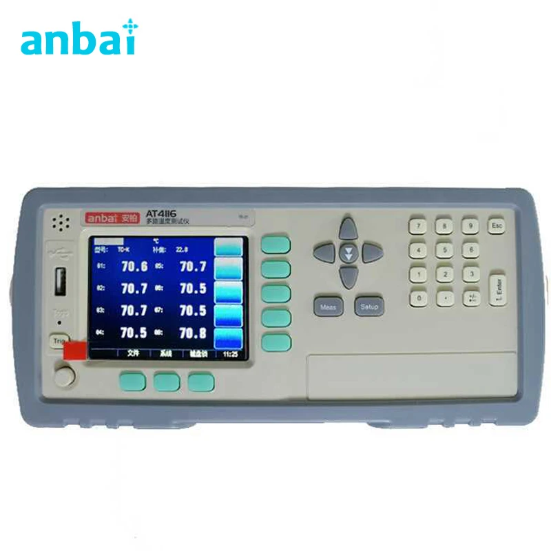 

Multi-Channel Temperature Meter AT4116 Can Measure 16 Channels TFT True Color LCD Display Thermocouples -200-1300C