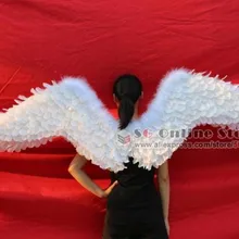 EMS Пользовательские холодный белый Ангел перо Крылья Хэллоуин шоу Свадебные специальные украшения реквизит