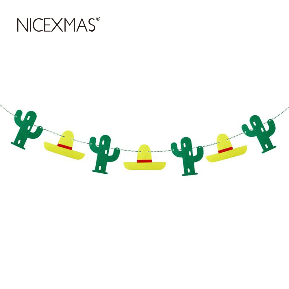 

NICEXMAS 3M Summer Cactus Banners Luau Party Garland Summer Party Backdrop Decoration Tropical Hawaiian Birthday Party Decor