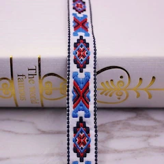 10yards native embroidery ethnic jacquard webbing woven tape lace ribbon 2cm garment accessories decoration boho gypsy DIY india - Цвет: white as photo