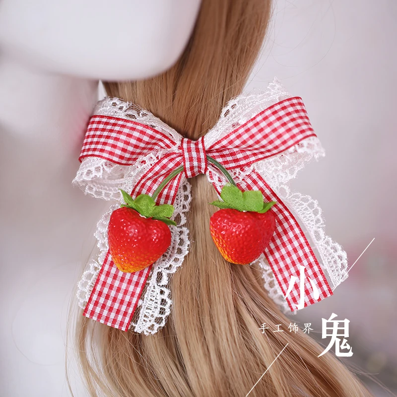 Cosplay&ware Sweet Is The Strawberry Soft Lace Lolita Hair Hoop Japanese Sister Kc Straw Hat Head Band Edge -Zentai shop online HTB1PF9eUbPpK1RjSZFFq6y5PpXaO.jpg