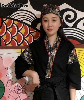 

2020 japanese style chef uniform hotel kitchen short sleeved chef work clothes costume unisex thai restaurant uniform