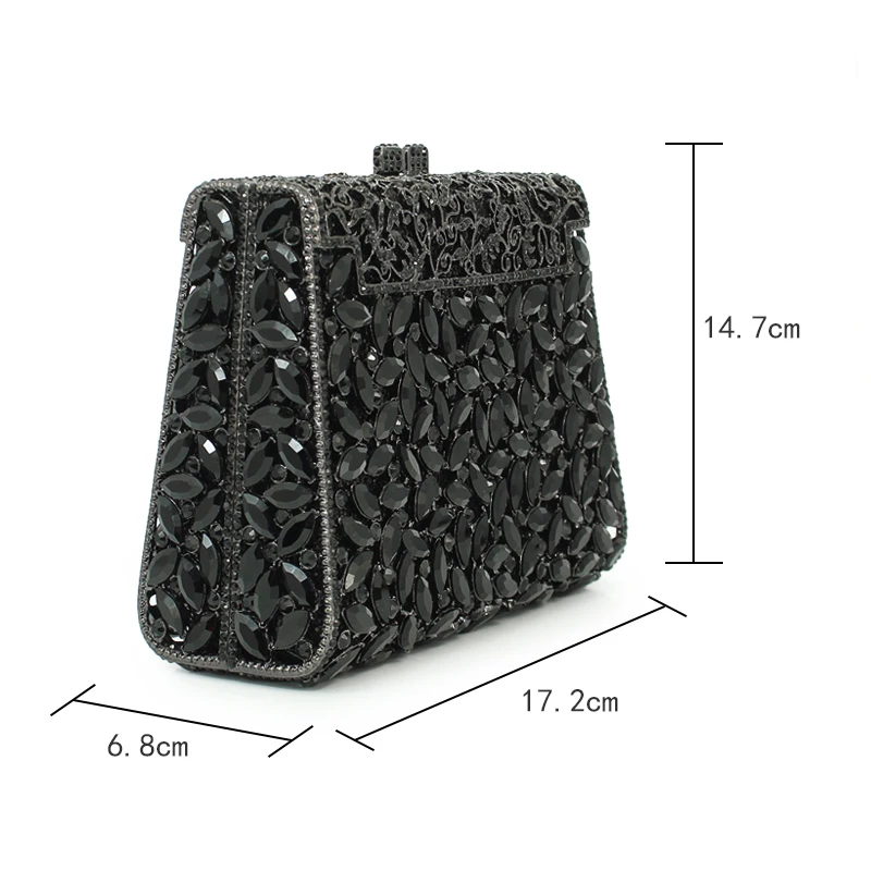 Black Stylish Women Evening Bag Luxury Rhinestone Clutch Crystal Black Stylish Women Evening Bag Luxury Rhinestone Clutch Crystal Handbags Party Purse Wedding Pochette In Top Handle Bags From Luggage